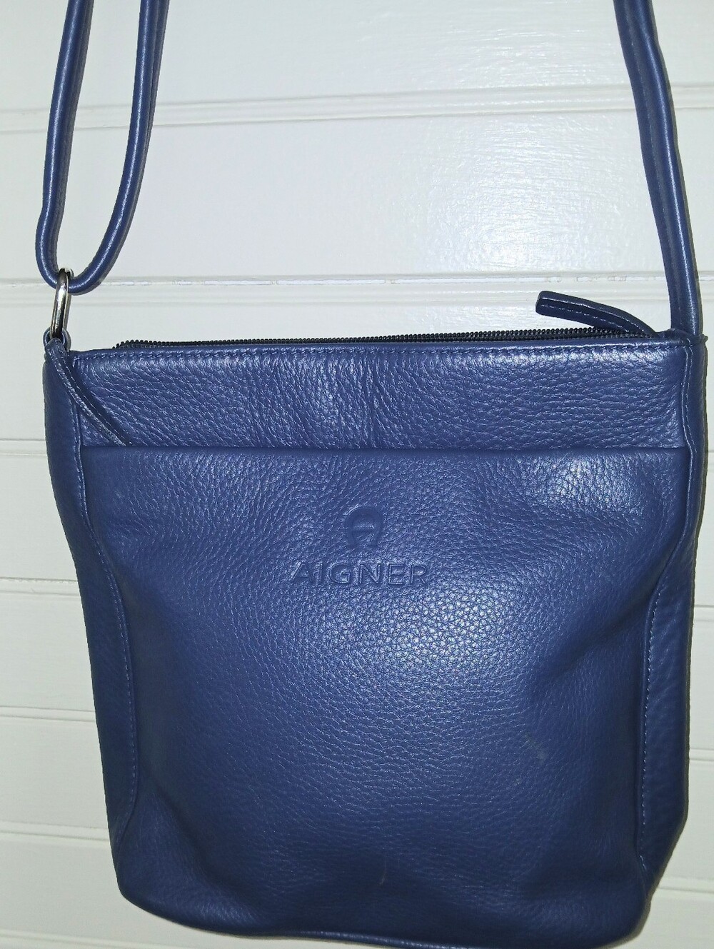 Etienne Aigner Shoulder Crossbody Bag In Pebbled Leather In Medium Blue